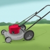 Start af en push-plæneklipper