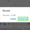 Åbning af en psd-fil på en android