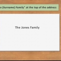 Adressering af en konvolut til en familie