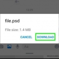 Åbning af en psd-fil på en android
