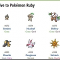 Vælg mellem pokémon ruby, sapphire og emerald