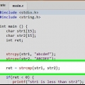 Sammenlign to strenge i c. Programmeringssproget