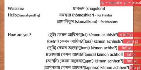 At tale almindelige ord på bengali