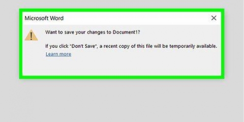 Luk en dialogboks i microsoft word