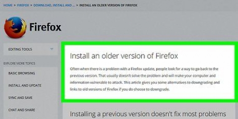Gendan en ældre version af firefox bowser