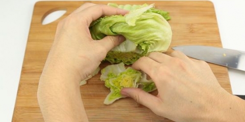 Skæring af isbjergsalat