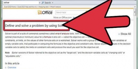 Brug af solver i microsoft excel